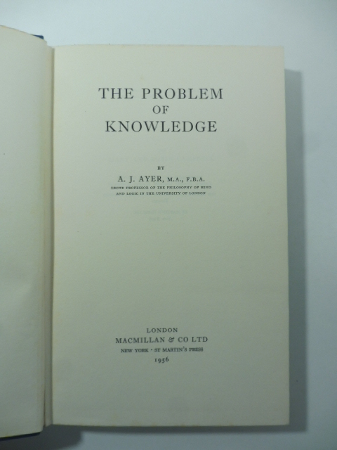 The problem of knowledge